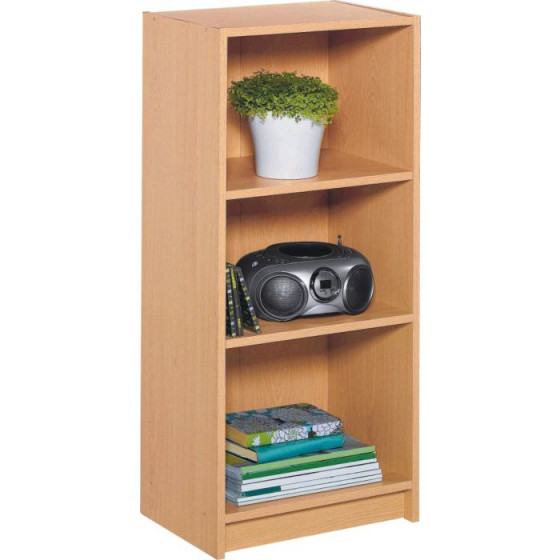 Maine Half Width Small Extra Deep Bookcase - Beech Effect