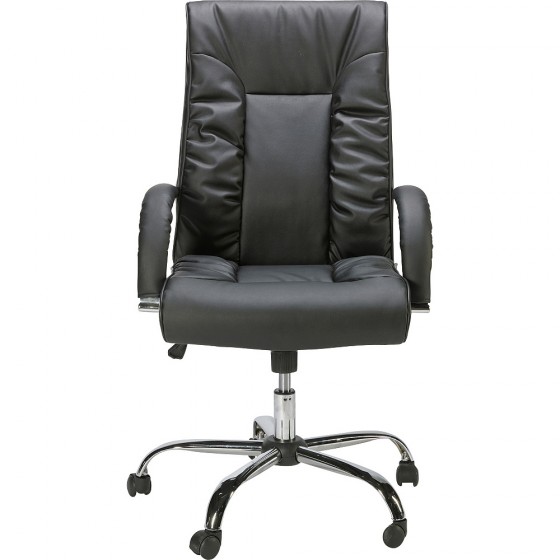 Napoli Gas Lift Leather Office Chair - Black (Small Rip On Back)
