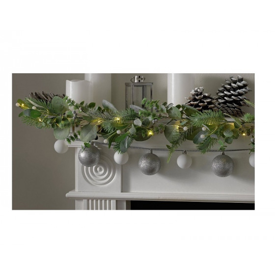 Home LED Christmas Garland - Winter's Mist