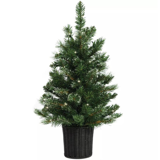 Habitat 2.5ft Pre lit Snowy Christmas Tree With Basket