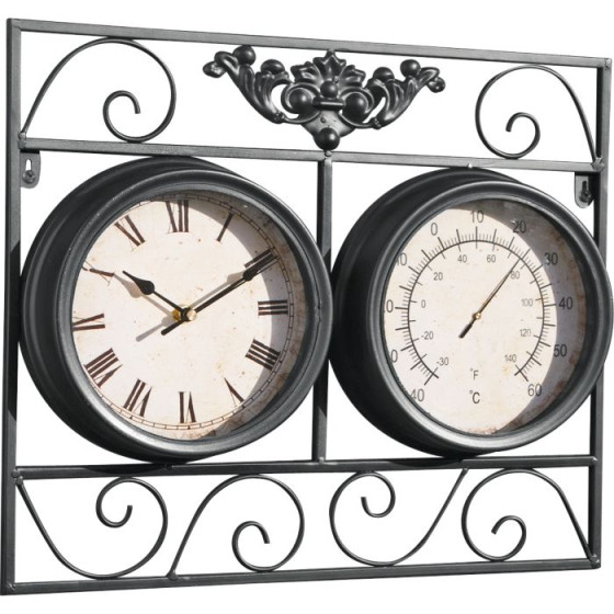Garden Clock and Thermometer