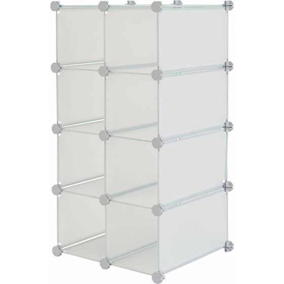 Home 8 Interlocking Shoe Storage Boxes - White