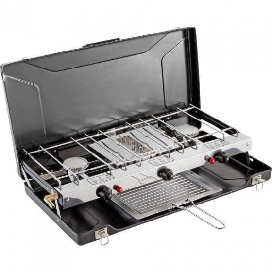 Propane Gas Folding Double Burner and Grill
