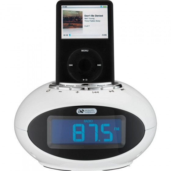 Acoustic Solutions Smartie Clock with Docking Station-White