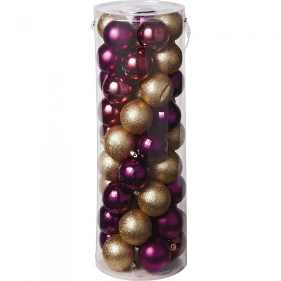 50 Christmas Tree Decorations - Purple and Gold