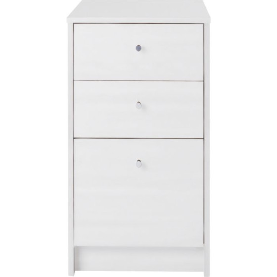 Malibu 3 Drawer Filing Cabinet - White