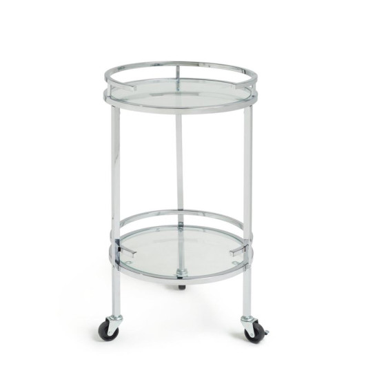 Habitat Chrome & Glass Drinks Trolley With Wheels