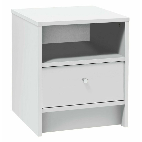 Home Malibu 1 Drawer Bedside Table - White