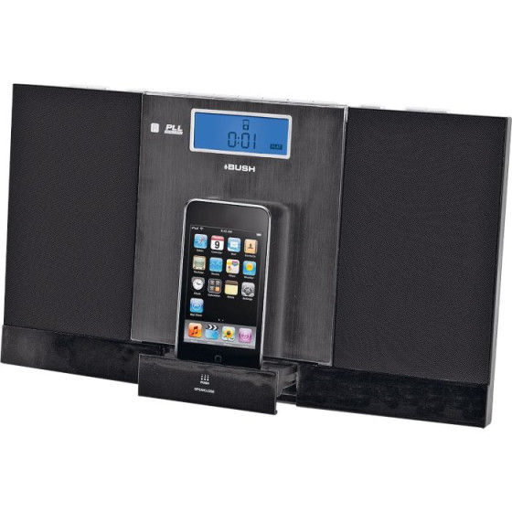 Bush Flat CD Micro System with Dock - Black