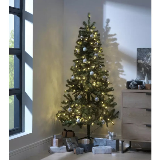 Habitat 6ft Pre-Lit Half Christmas Tree - Green