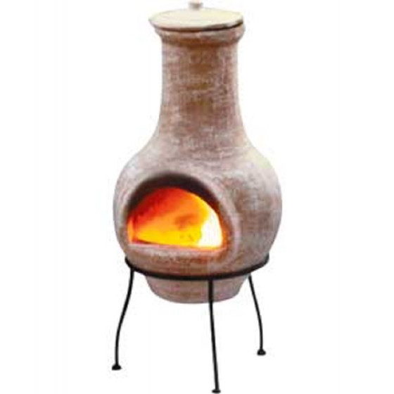 La Hacienda Small Clay Chimenea - Stone