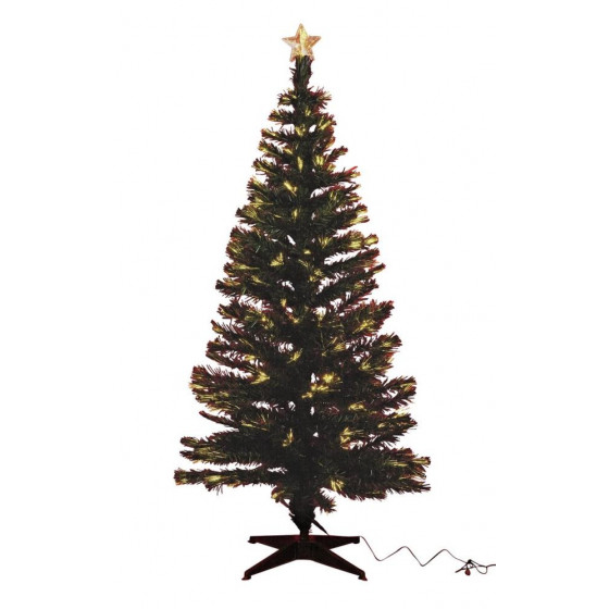 Home 5ft White Lights Fibre Optic Christmas Tree - Green