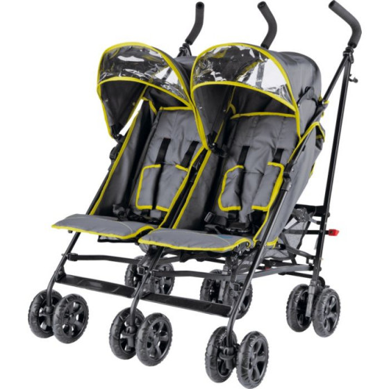 BabyStart Twin Pushchair - Grey and Green (No Instructions)