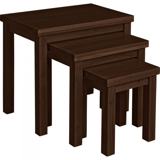Gloucester Nest of 3 Tables - Solid Wood with Walnut Effect