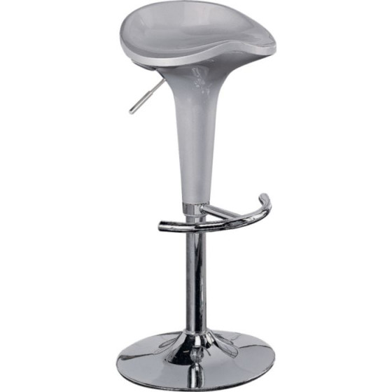 Venice Gas Bar Stool - Silver.