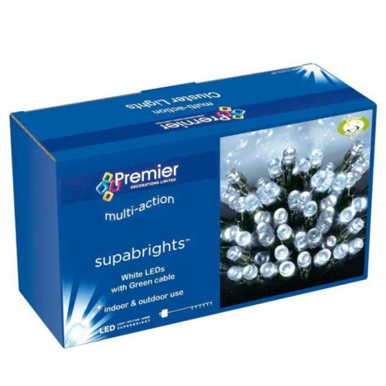 Premier Decorations 1200 LED Supabright Christmas Lights - White