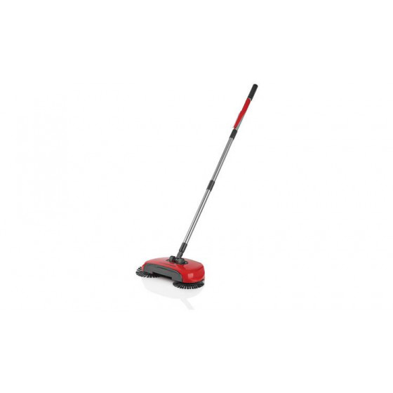 Cleanmaxx 3 Brush Manual Floor Sweeper - Red