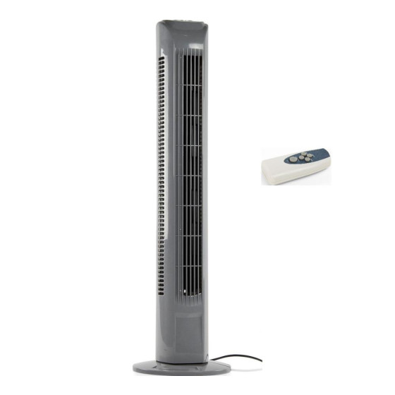 Challenge Grey Oscillating Tower Fan With Remote Control