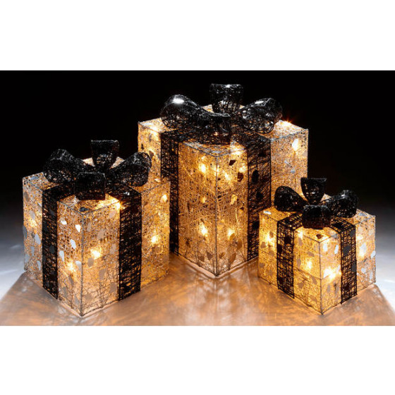 Premier Decorations Set Of 3 LED Parcels