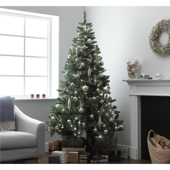 Habitat 7ft Pre-Lit Spruce Christmas Tree - Green