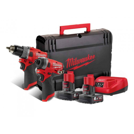 Milwaukee M12FPP2A-602X 12v Fuel Combi Drill & Impact Driver