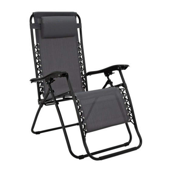 Home Zero Gravity Outdoor Chair Recliner Sun Lounger  - Grey