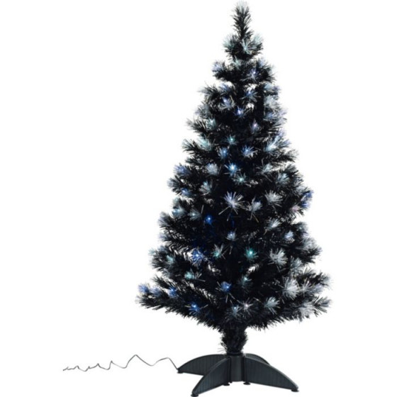 Black Fibre Optic Christmas Tree - 4ft