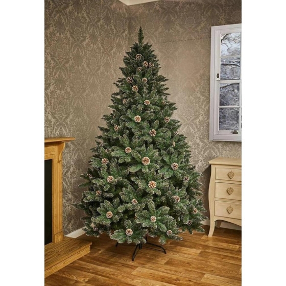 Premier Decorations 7ft Snow Tipped Mountain Pinetree - Green