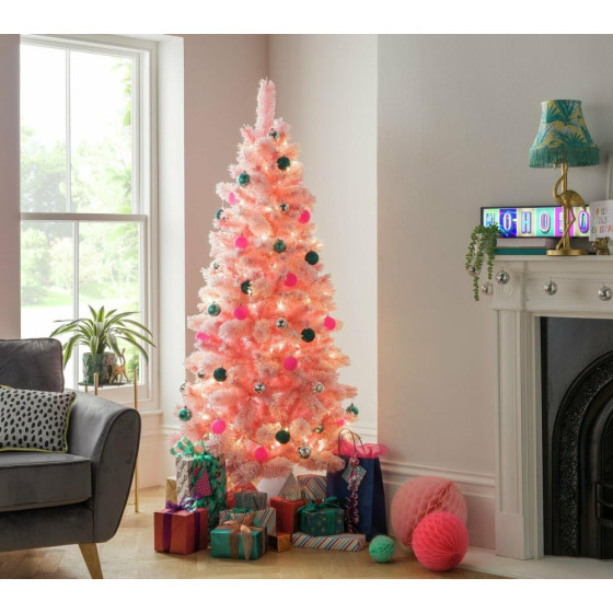 Home 6ft Cashmere Artificial Christmas Tree - Pink