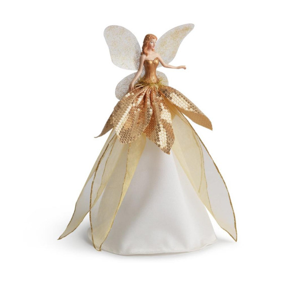 Home Single Fairy Christmas Tree Topper - Gold & White