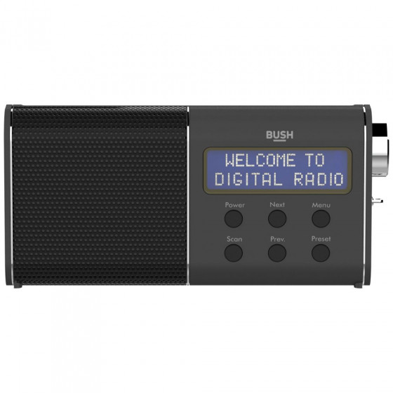 Bush Compact Rechargeable DAB/FM Radio - Black