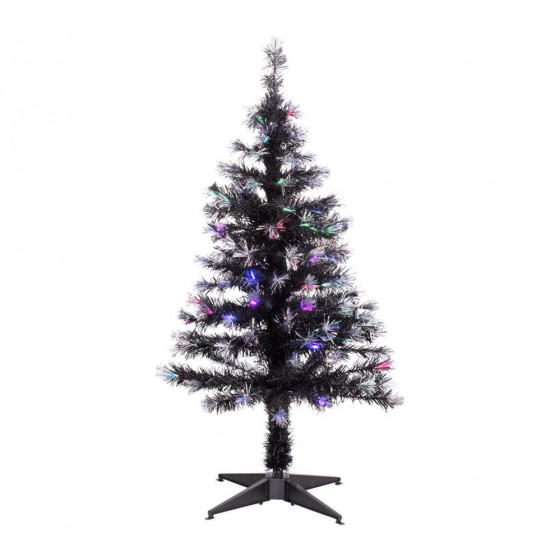 Home 4ft Fibre Optic Christmas Tree - Black