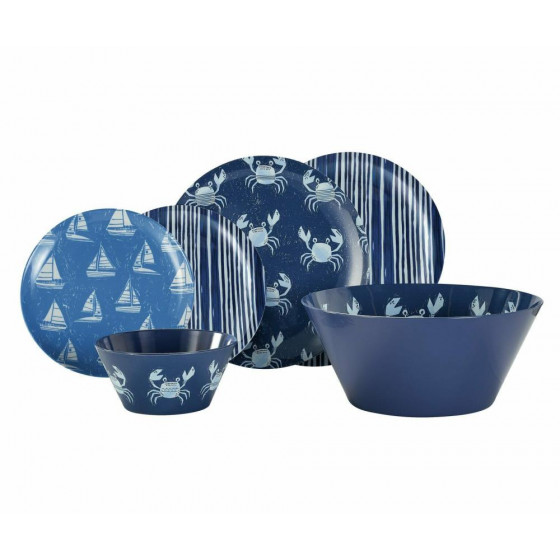 Home Coastline Core Melamine 13 Piece Picnic Set - Blue