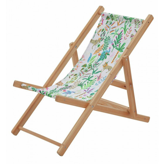 Home Party Animals Kids Wooden Deck Chair - Multi-Coloured