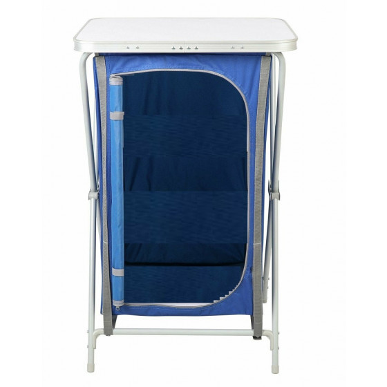 Trespass Camping 3 Tier Storage Table - Blue (No Shelf Boards)