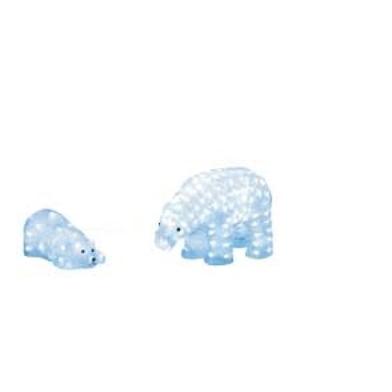 Set of 2 Polar Bears LED Outdoor Christmas Decoration