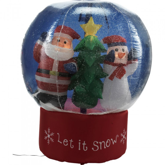 Christmas Santa and Snowman Inflatable Snow Globe
