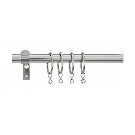 Home Extendable Curtain Pole - Stainless Steel (No Finials)
