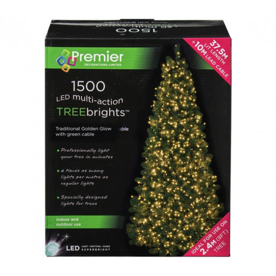 Premier Decorations 1500 LED Treebright Lights - Vintage Gold