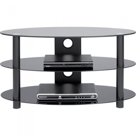 Black Glass 32 Inch Curved Slimline TV Stand