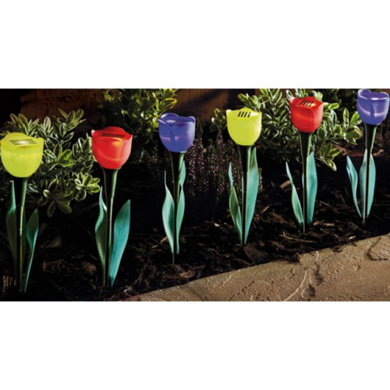 Set of 6 Flower Solar Lights.