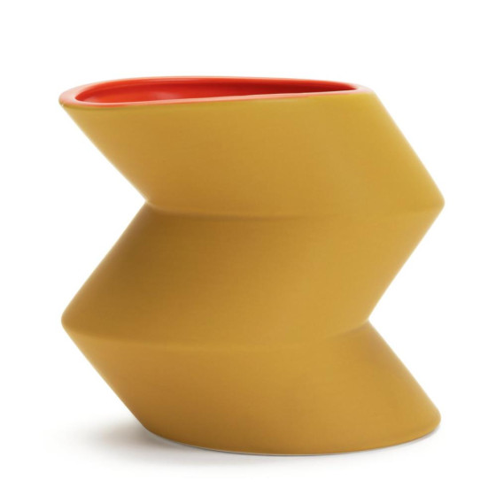 Habitat Ceramic Zig Zag Planter - Mustard
