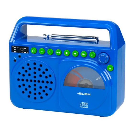 Bush Wave Boombox With CD Player - Blue