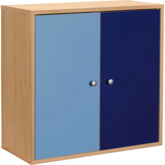 Phoenix 2 Door Storage Cubes - Blue on Beech