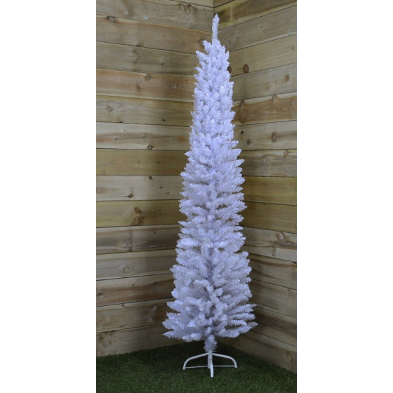 Premier Decorations 6.5ft LED Pre-lit Pencil Christmas Tree - White