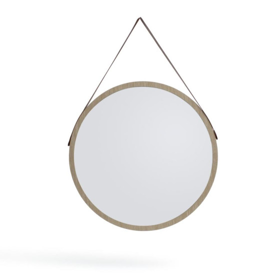 Home 40cm Round Hanging Mirror - Natural