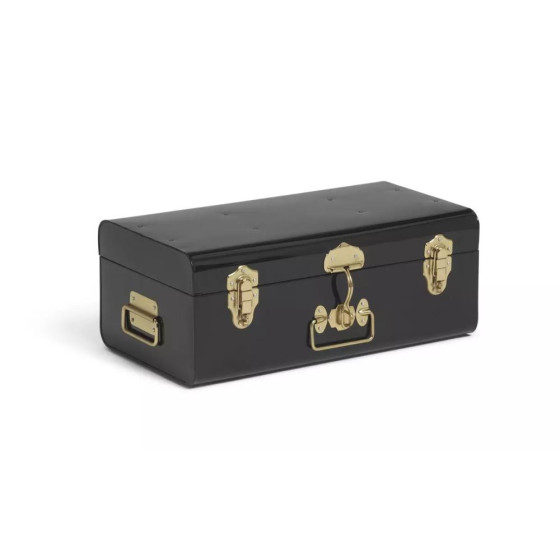 Habitat Medium Storage Trunk with Brass Handles - Matt Black