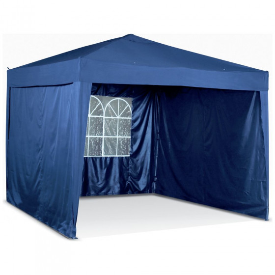 Waterproof 3x3m Pop-up Garden Gazebo With Side Panels -  Blue 