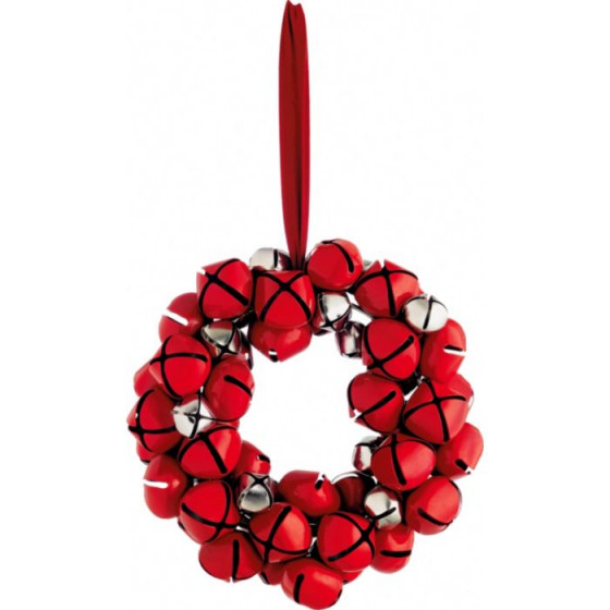 Chime Red Bell Wreath 23CM Christmas Decoration