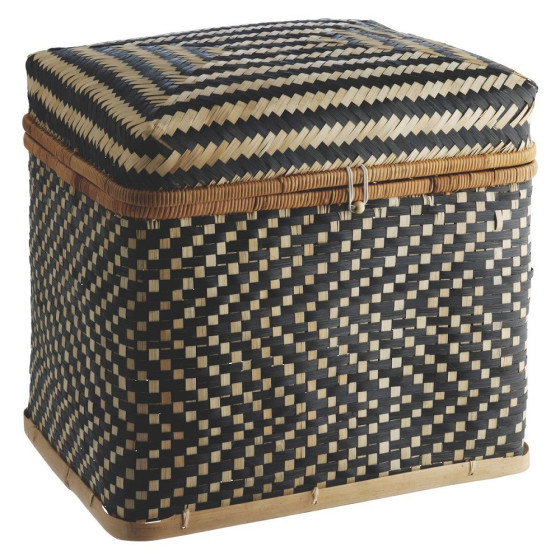 Habitat Idaho Large Bamboo Weave Trunk - Black